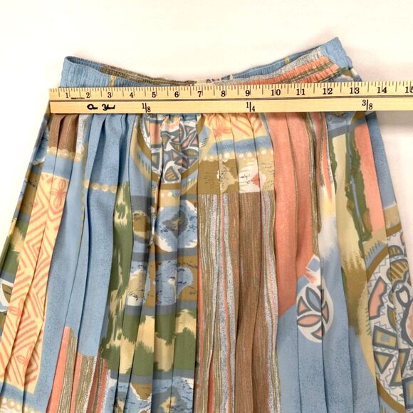 Vintage Alfred Dunner Silky Pastel Pleated Cottagecore Retro Midi Skirt Size 10 - Picture 4 of 6
